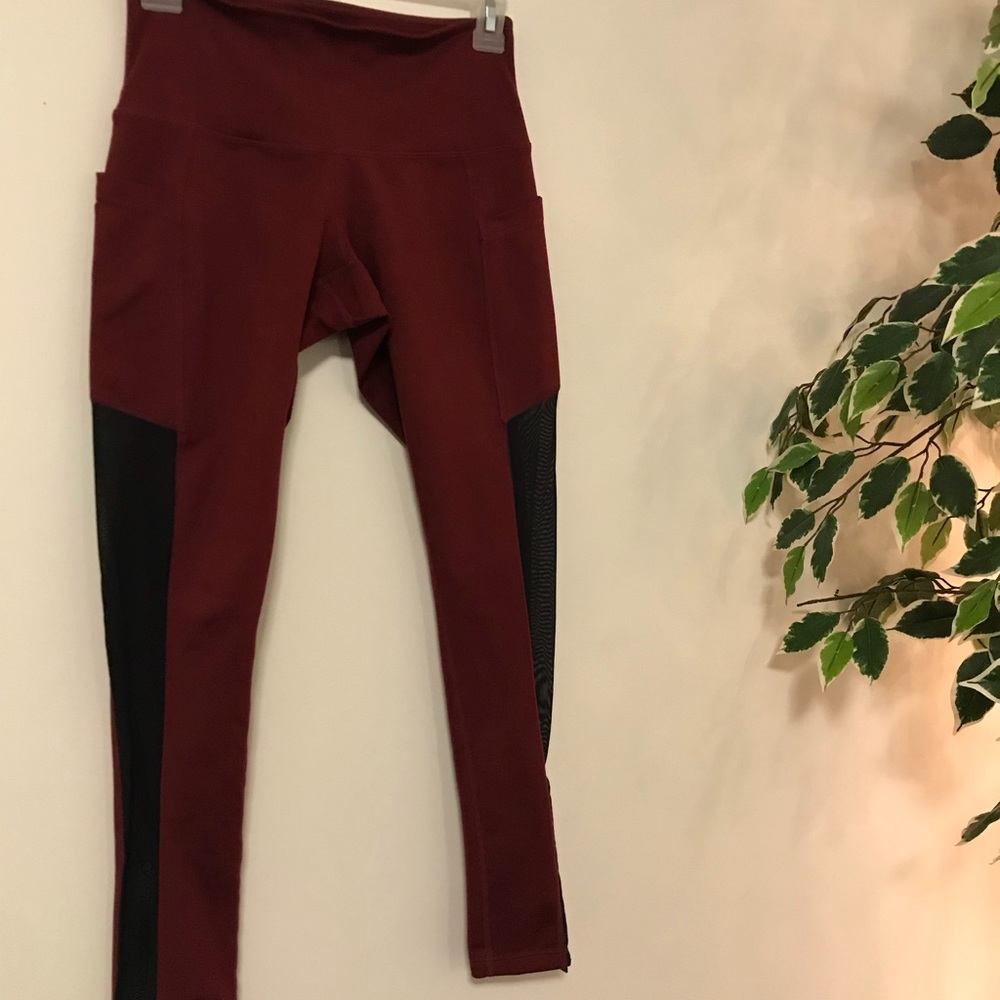 Popflex Wine Red Yoga Pants